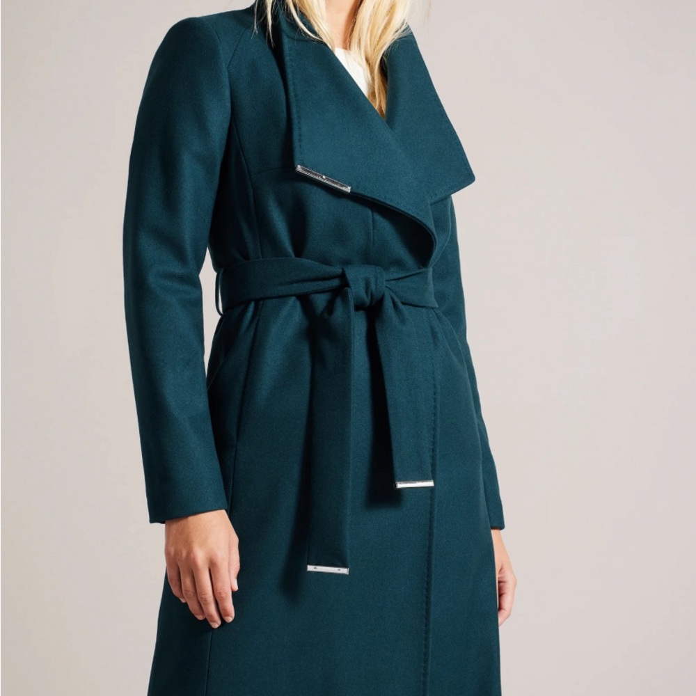 Elegant Teal Belted Coat